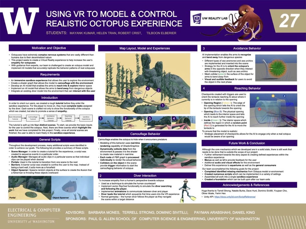 Poster: Using VR to Model and Control a Realistic Octopus Experience